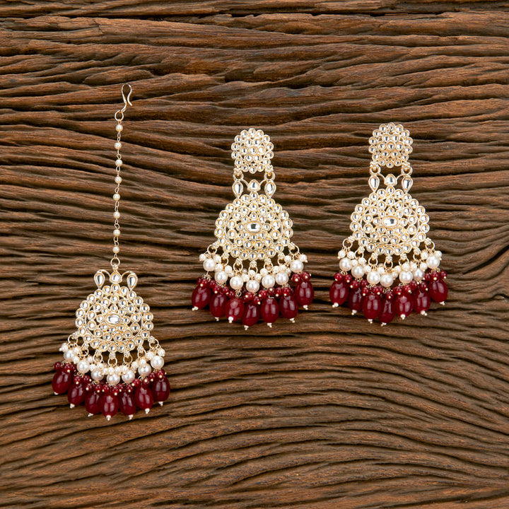 Indo Western Beads Earring Tikka With Gold Plating 110729