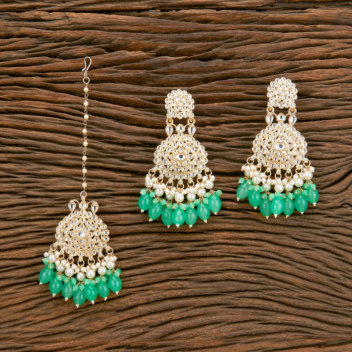 Indo Western Beads Earring Tikka With Gold Plating 110729