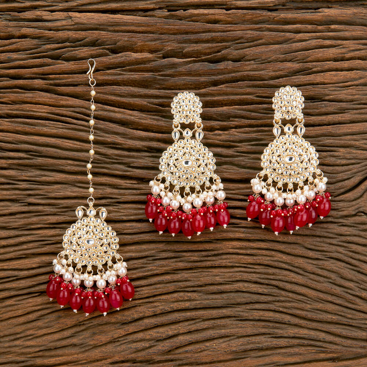 Indo Western Beads Earring Tikka With Gold Plating 110729