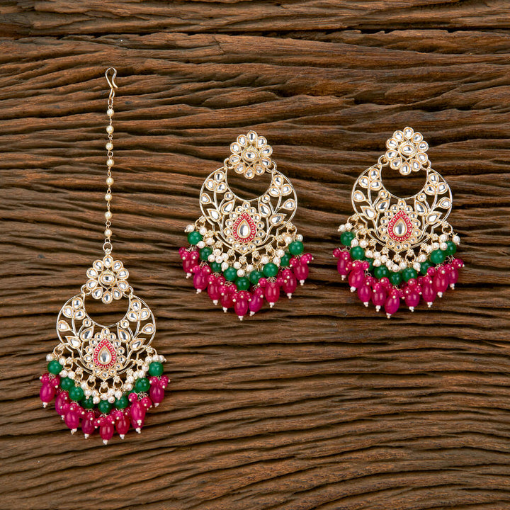 Indo Western Meenakari Earring Tikka With Gold Plating 110763