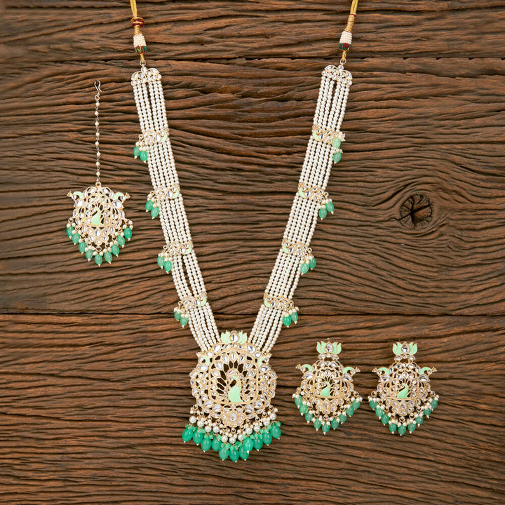 Indo Western Peacock Necklace With Gold Plating 110780