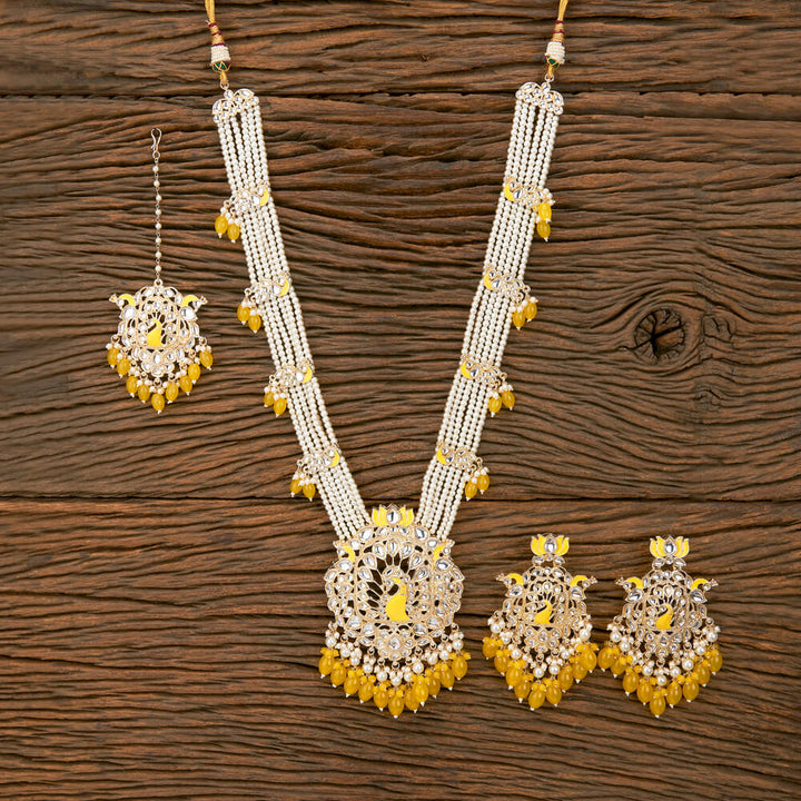 Indo Western Peacock Necklace With Gold Plating 110780