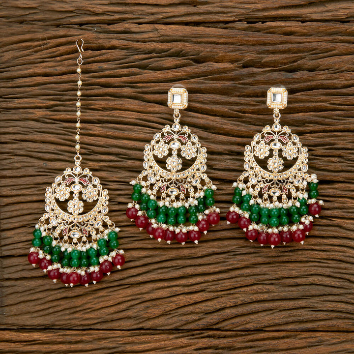 Indo Western Meenakari Earring Tikka With Gold Plating 110791