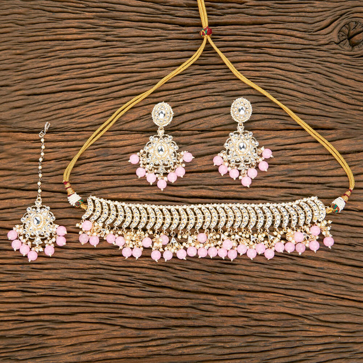 Indo Western Beads Necklace With Gold Plating 110792