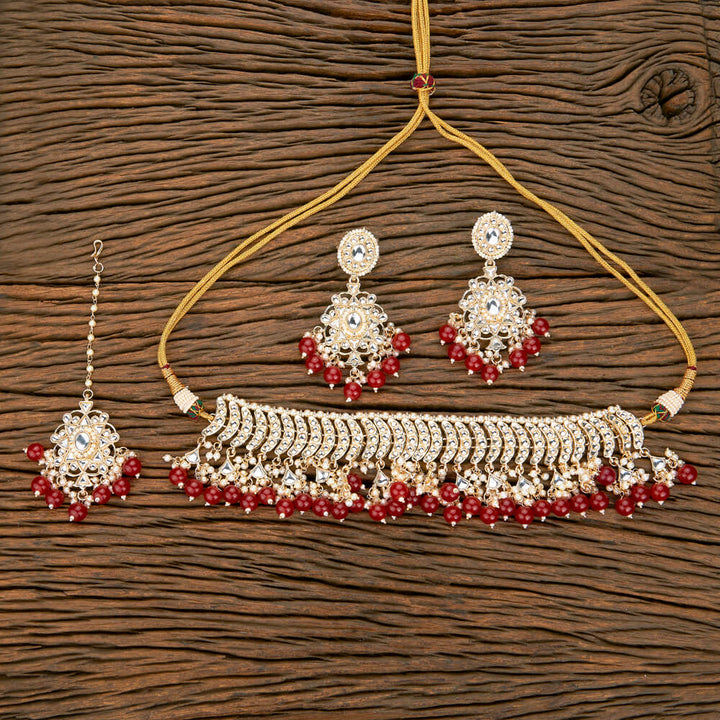 Indo Western Beads Necklace With Gold Plating 110792