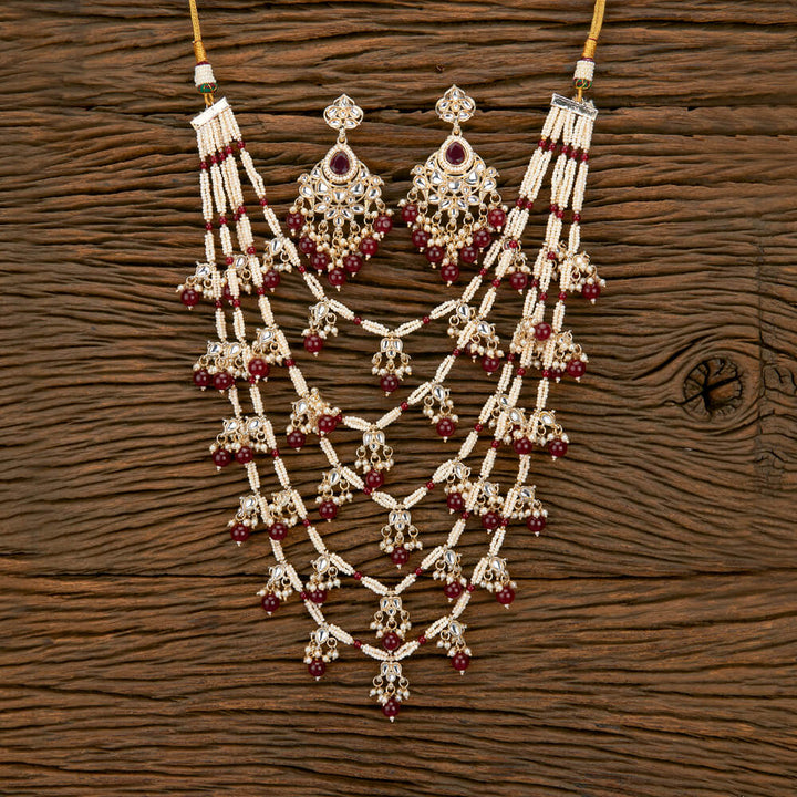 Indo Western Long Necklace With Gold Plating 110799