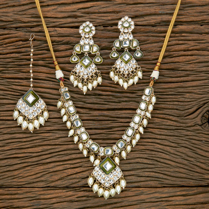 Indo Western Meenakari Necklace With Gold Plating 110813