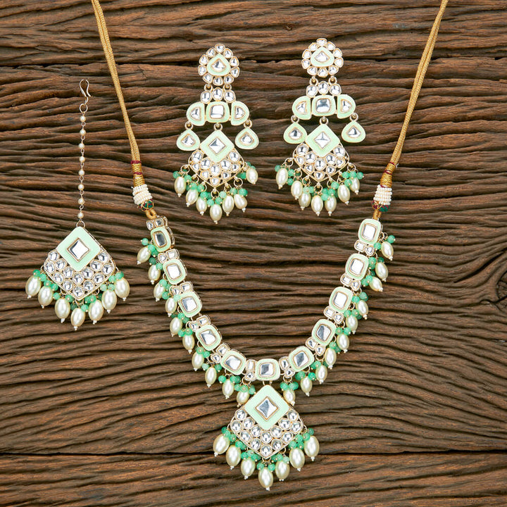 Indo Western Meenakari Necklace With Gold Plating 110813