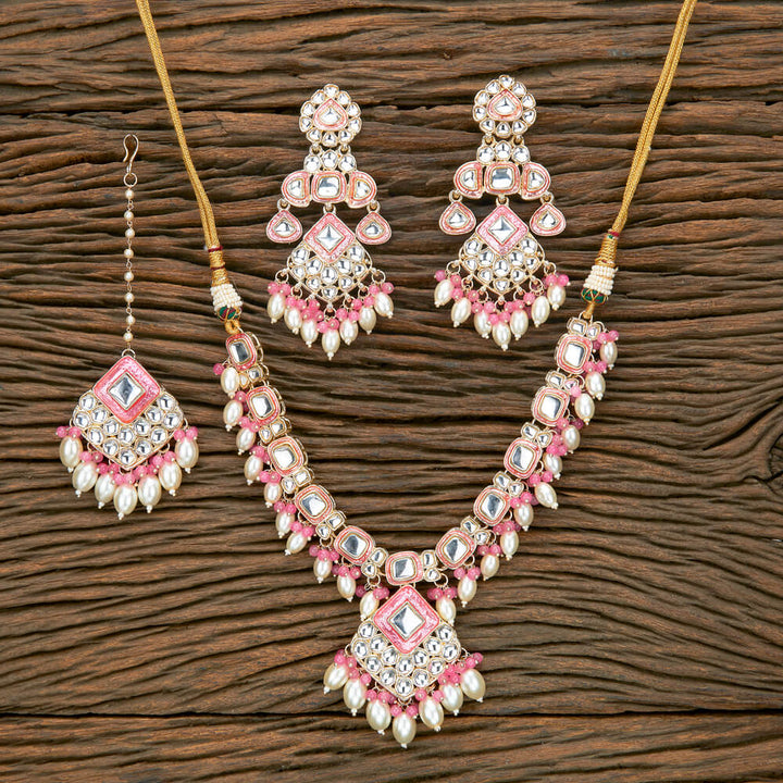 Indo Western Meenakari Necklace With Gold Plating 110813