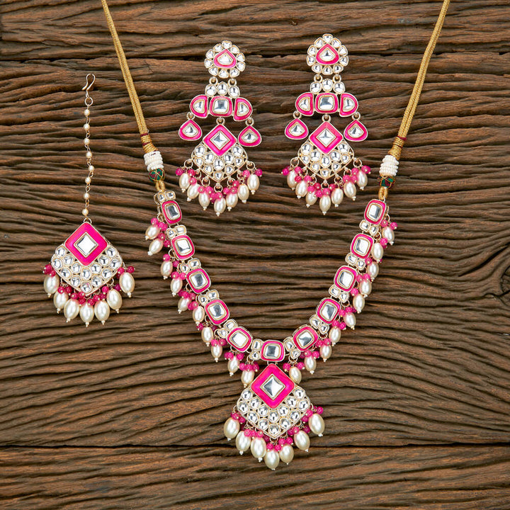 Indo Western Meenakari Necklace With Gold Plating 110813