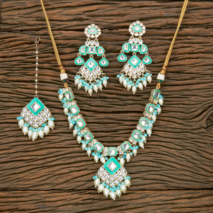 Indo Western Meenakari Necklace With Gold Plating 110813