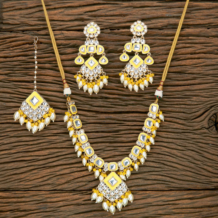 Indo Western Meenakari Necklace With Gold Plating 110813