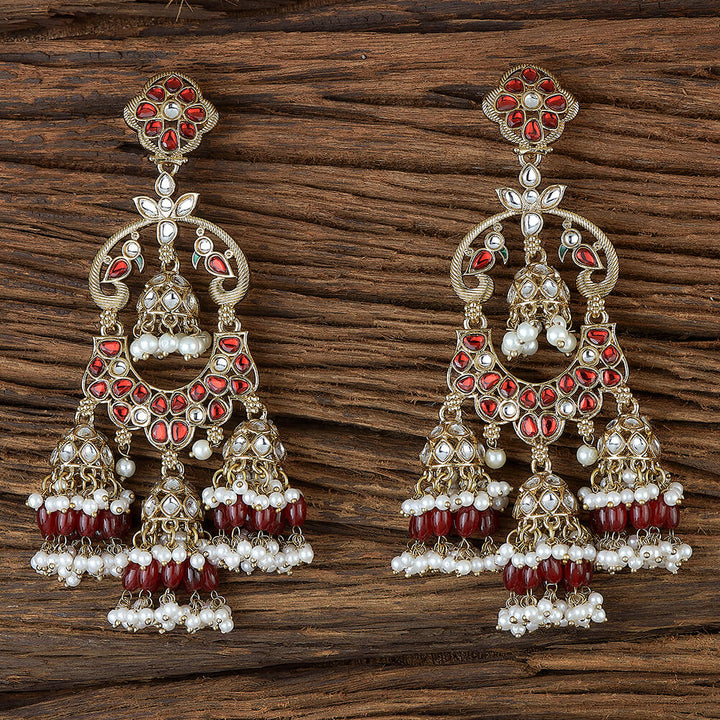 Indo Western Peacock Earring With Mehndi Plating 110879