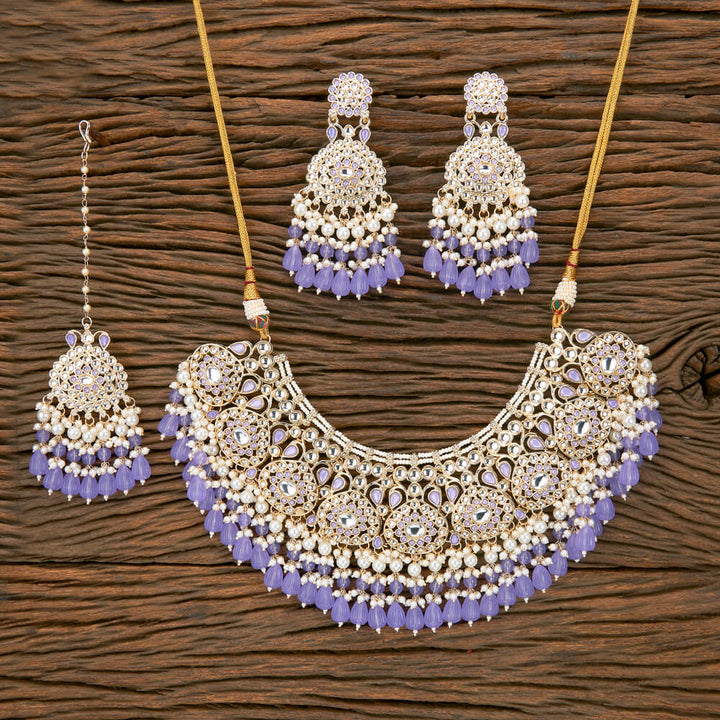 Indo Western Classic Necklace With Gold Plating 110881