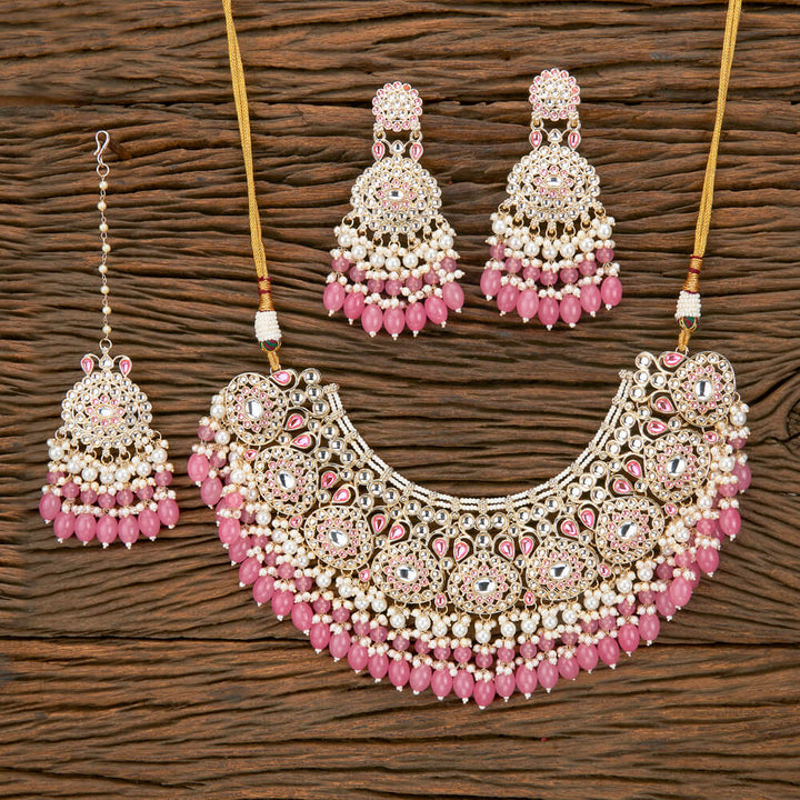 Indo Western Classic Necklace With Gold Plating 110881