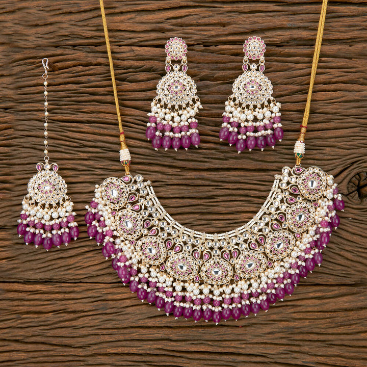 Indo Western Classic Necklace With Gold Plating 110881