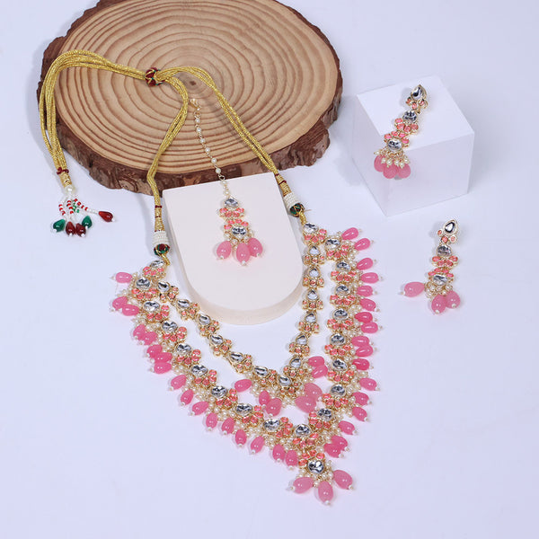 Indo Western Classic Necklace With Gold Plating 110893