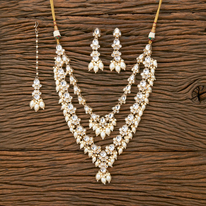 Indo Western Classic Necklace With Gold Plating 110893