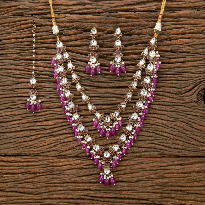 Indo Western Beads Necklace With Mehndi Plating 110894