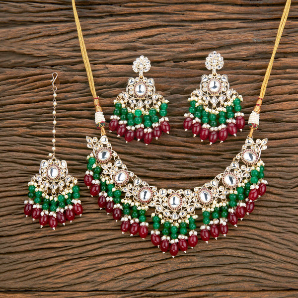 Indo Western Classic Necklace With Gold Plating 110912