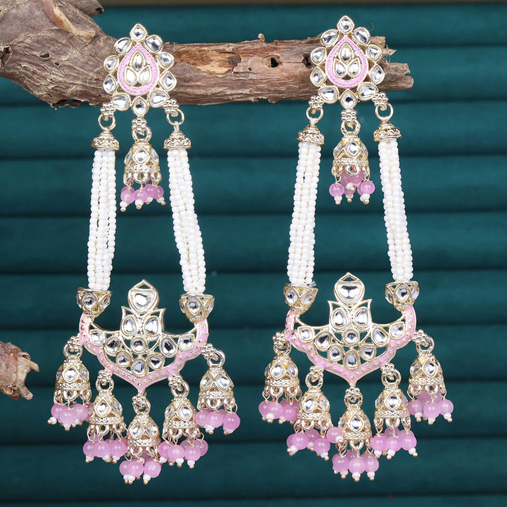 Indo Western Meenakari Earring With Gold Plating 110979