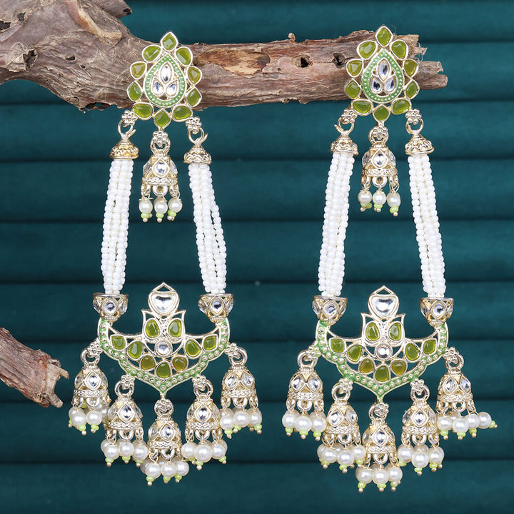 Indo Western Meenakari Earring With Gold Plating 110979