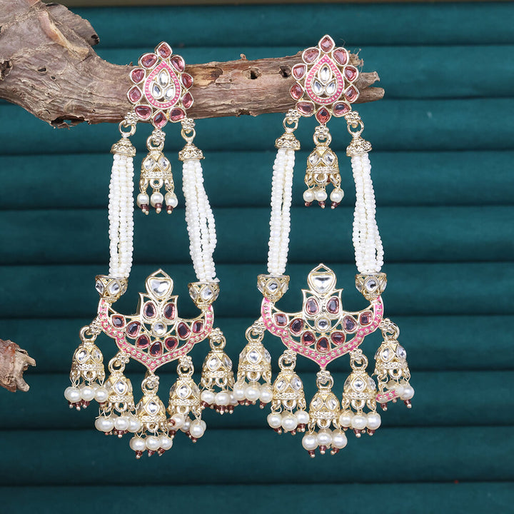 Indo Western Meenakari Earring With Gold Plating 110979