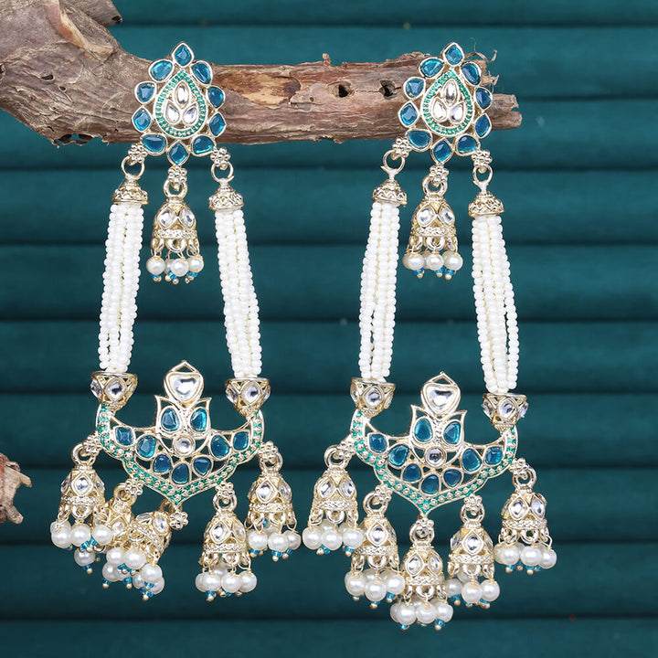 Indo Western Meenakari Earring With Gold Plating 110979