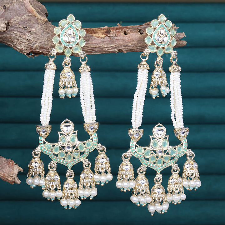 Indo Western Meenakari Earring With Gold Plating 110979