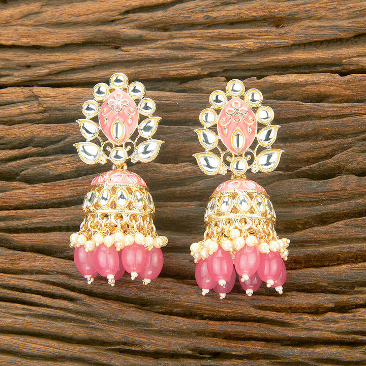 Indo Western Meenakari Earring With Gold Plating 111010