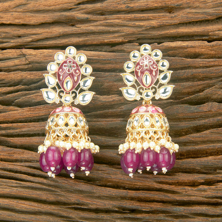 Indo Western Meenakari Earring With Gold Plating 111010