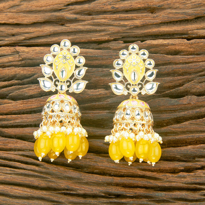 Indo Western Meenakari Earring With Gold Plating 111010