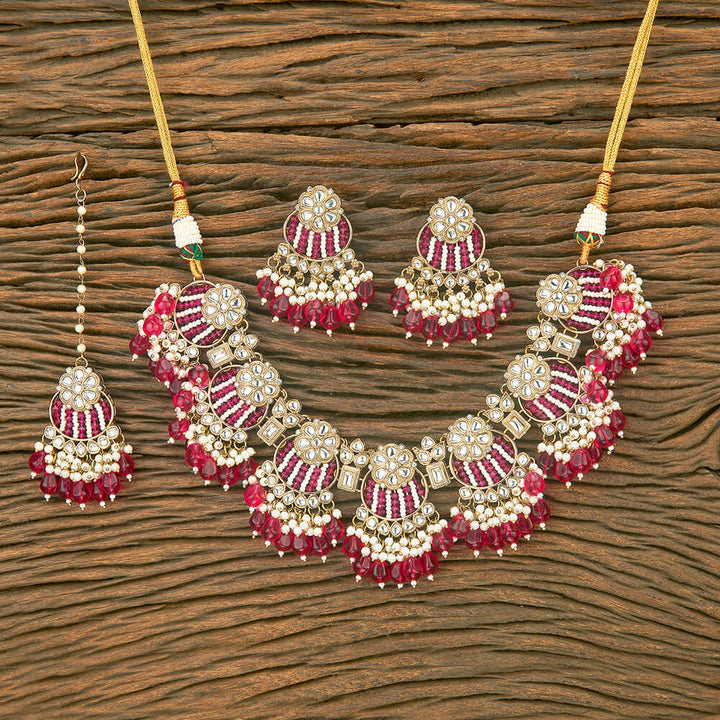 Indo Western Beads Necklace With Mehndi Plating 111020