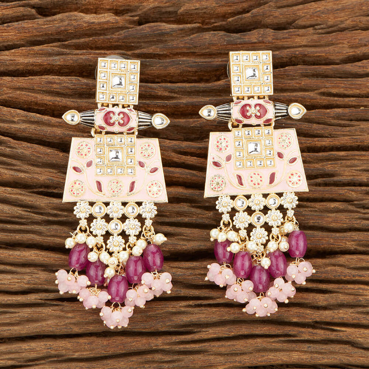 Indo Western Meenakari Earring With Gold Plating 111065