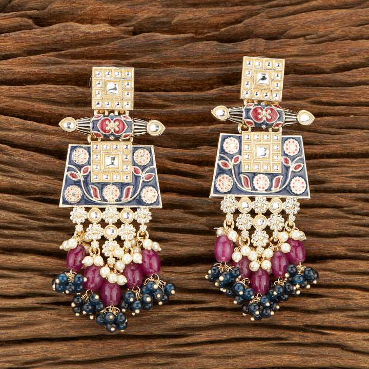 Indo Western Meenakari Earring With Gold Plating 111065