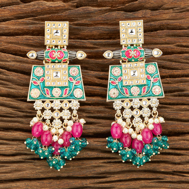 Indo Western Meenakari Earring With Gold Plating 111065