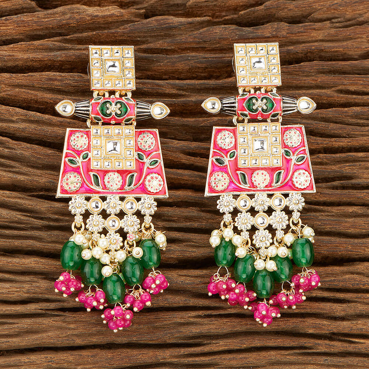 Indo Western Meenakari Earring With Gold Plating 111065