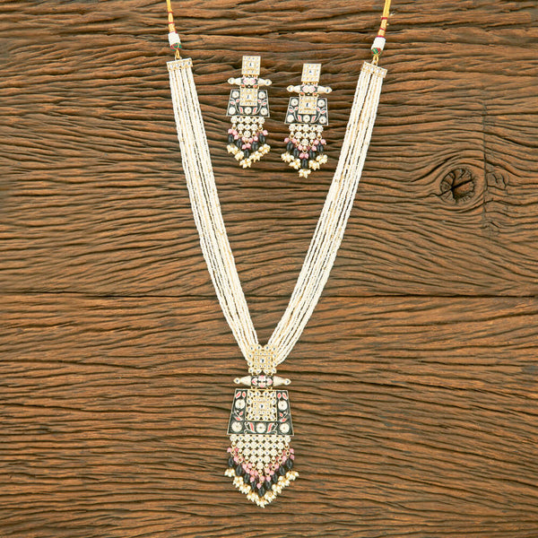 Indo Western Long Necklace With Gold Plating 111078