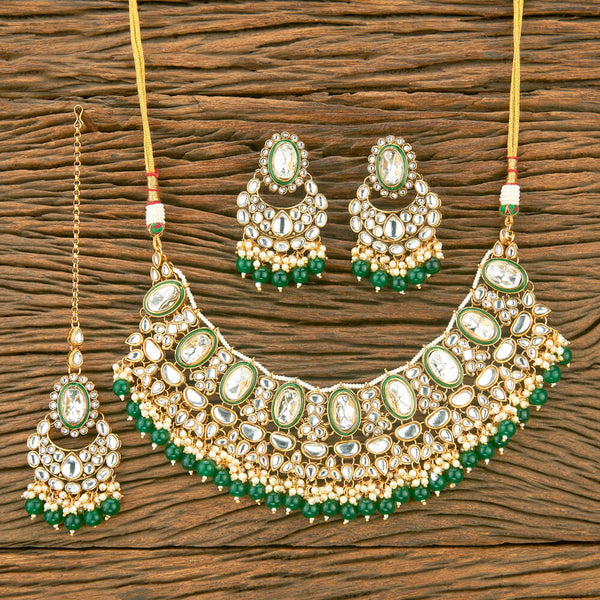 Indo Western Kundan Necklace With Gold Plating 111080