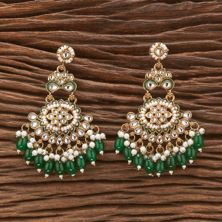 Indo Western Meenakari Earring With Mehndi Plating 111090