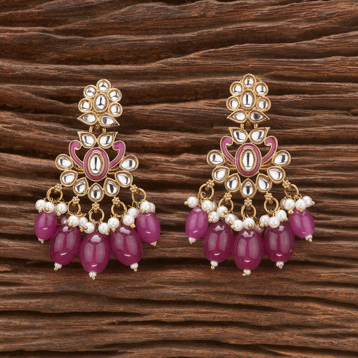 Indo Western Meenakari Earring With Mehndi Plating 111099