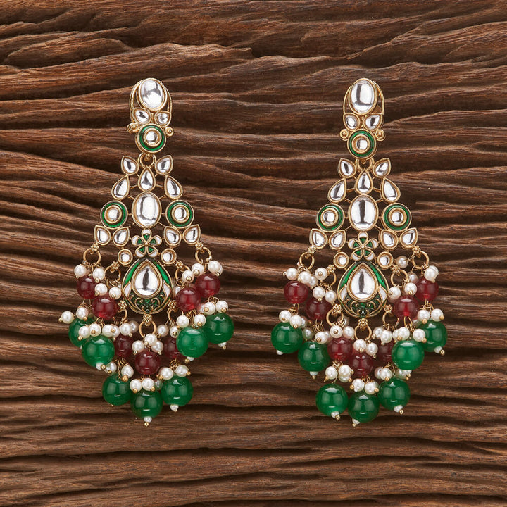 Indo Western Meenakari Earring With Mehndi Plating 111108