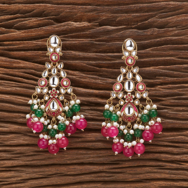 Indo Western Meenakari Earring With Mehndi Plating 111108