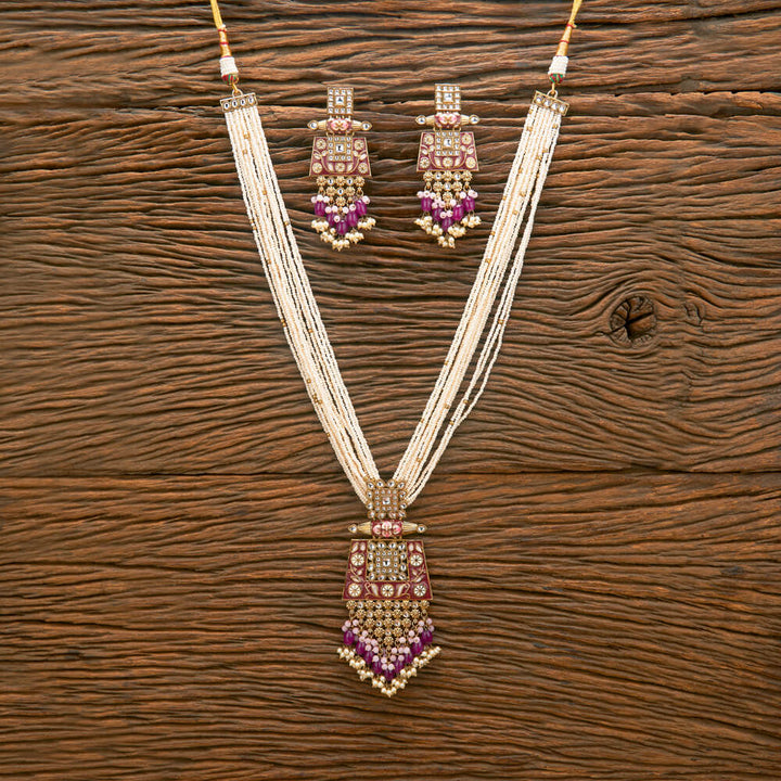 Indo Western Long Necklace With Mehndi Plating 111113