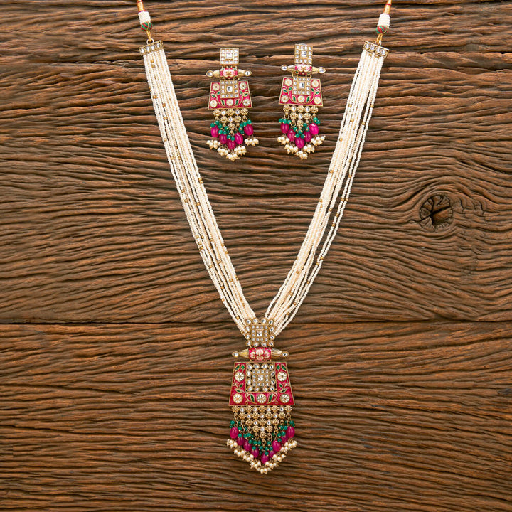 Indo Western Long Necklace With Mehndi Plating 111113