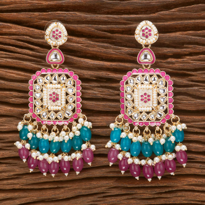 Indo Western Meenakari Earring With Gold Plating 111119