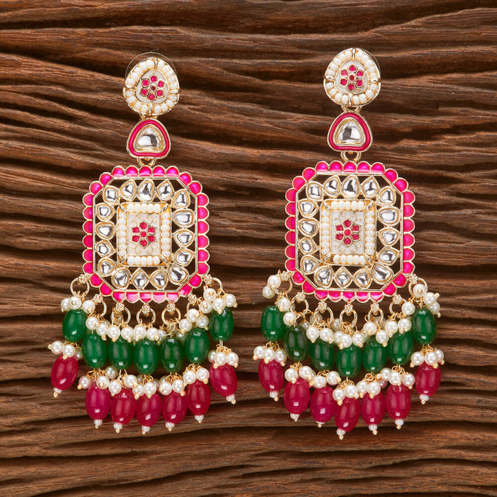 Indo Western Meenakari Earring With Gold Plating 111119