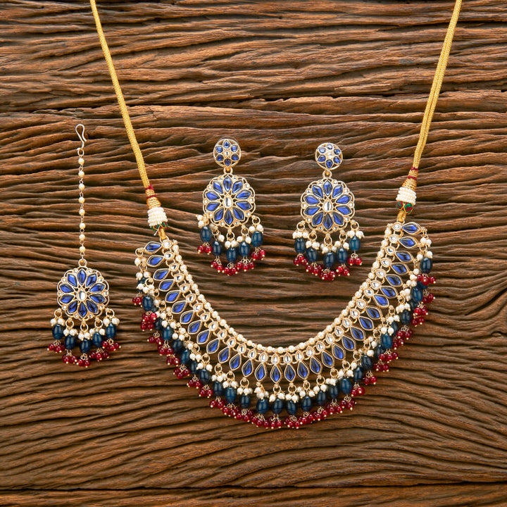 Indo Western Classic Necklace With Gold Plating 111122