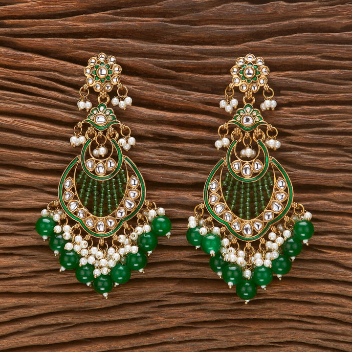 Indo Western Meenakari Earring With Mehndi Plating 111129