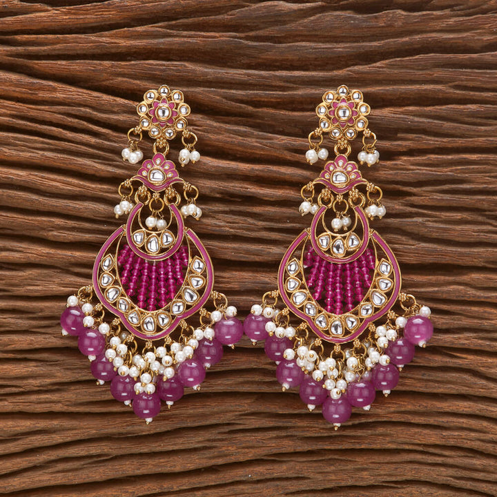 Indo Western Meenakari Earring With Mehndi Plating 111129